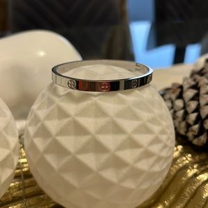 Stainless Steel Screw Cubic Zirconia Bracelet Bangle